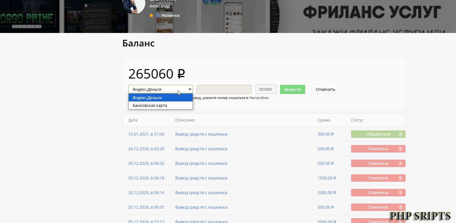 Скрипт магазина