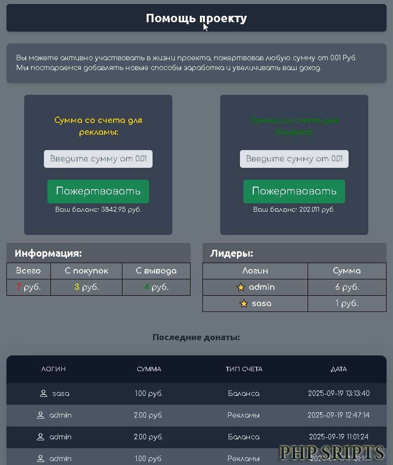 Помощь проекту